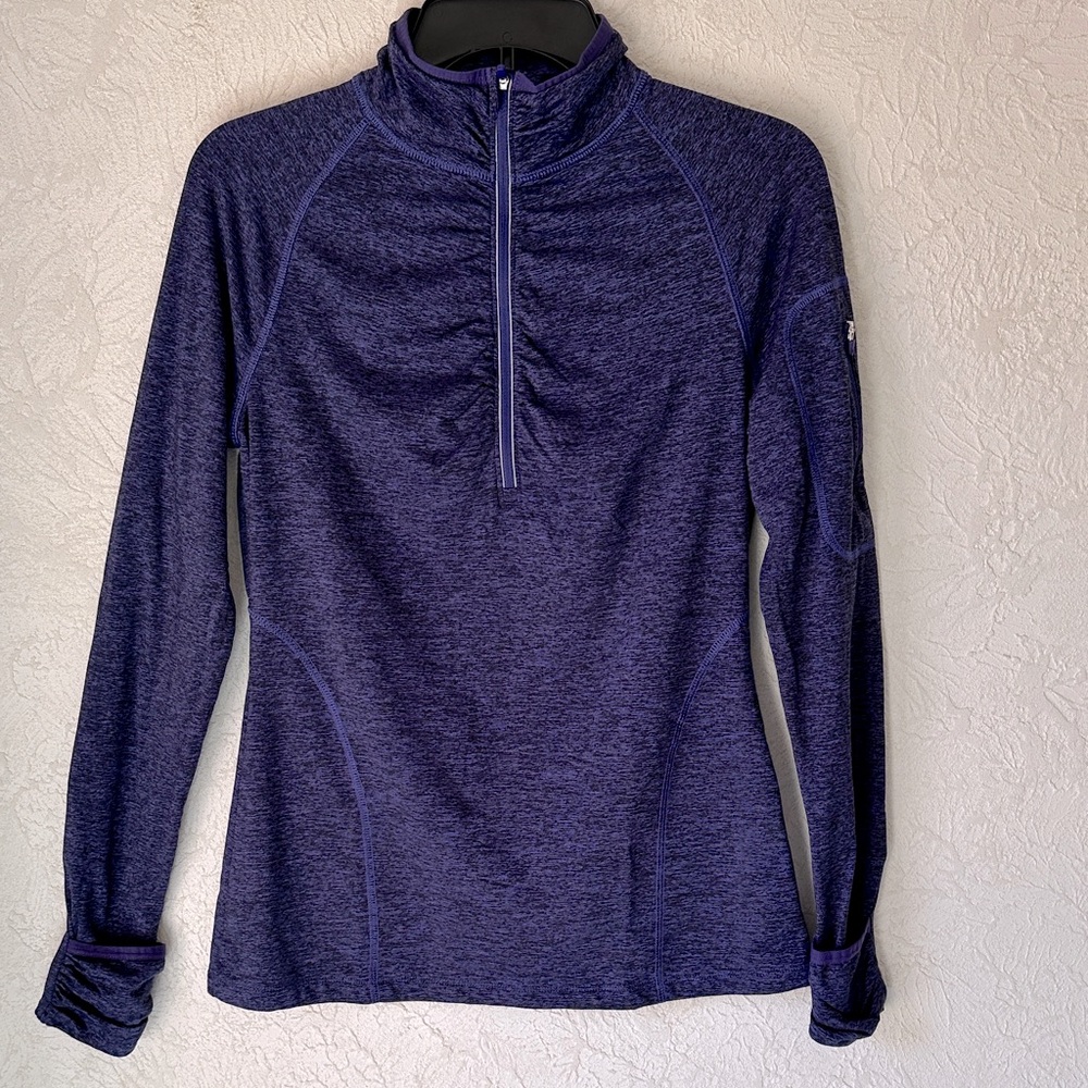 Women's Purple Quarter Zip Long Sleeve Athletic Top